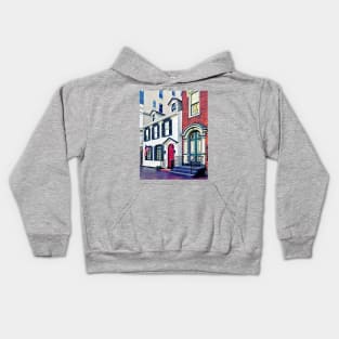 Harrisburg PA - Street With American Flag Kids Hoodie